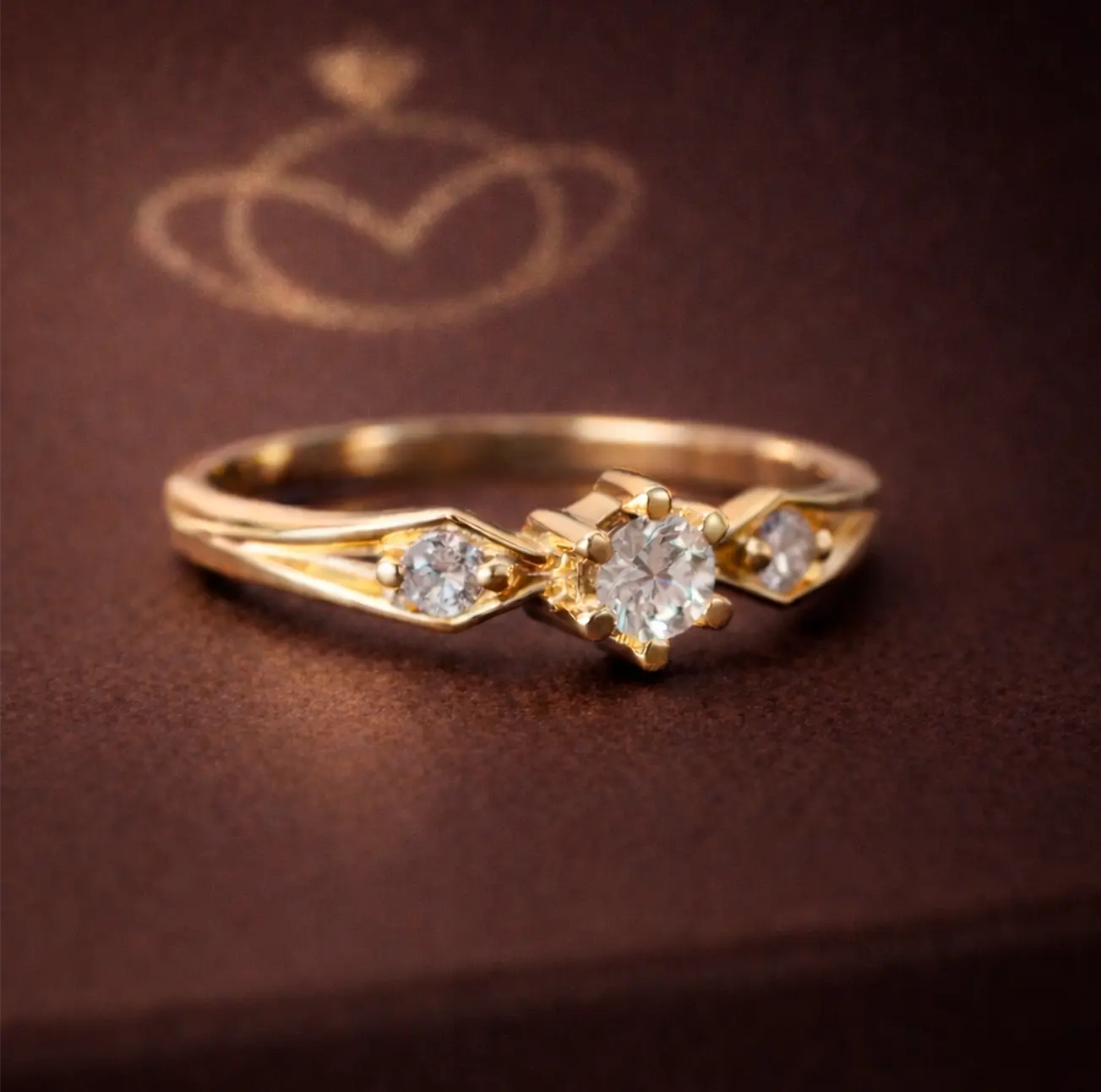 Anel de noivado BOTREL em ouro branco com diamante solitário